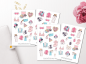 Preview: Mädchen Wochenende Sticker Set